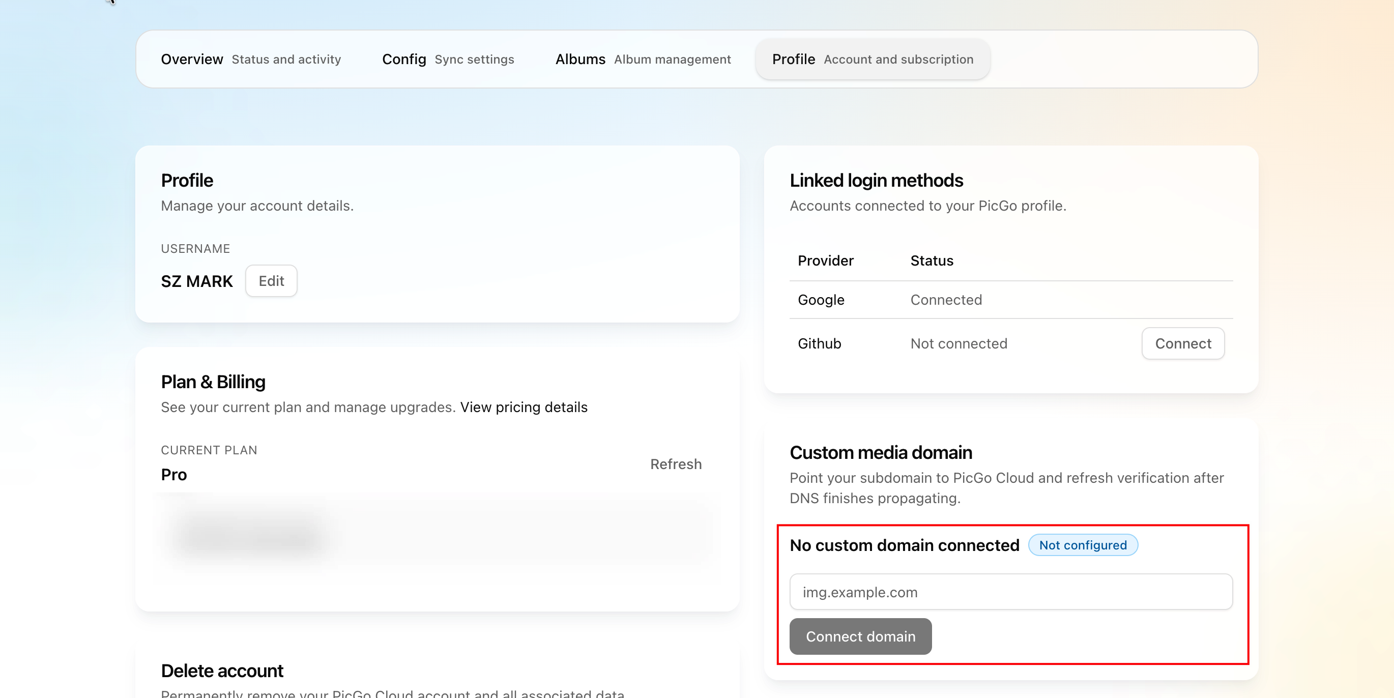 custom domain