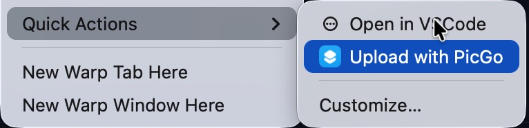 Context menu example